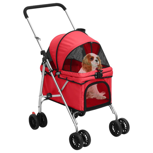 Passeggino per Cani Pieghevole Rosso 76x50x100cm Tessuto Oxford - homemem39