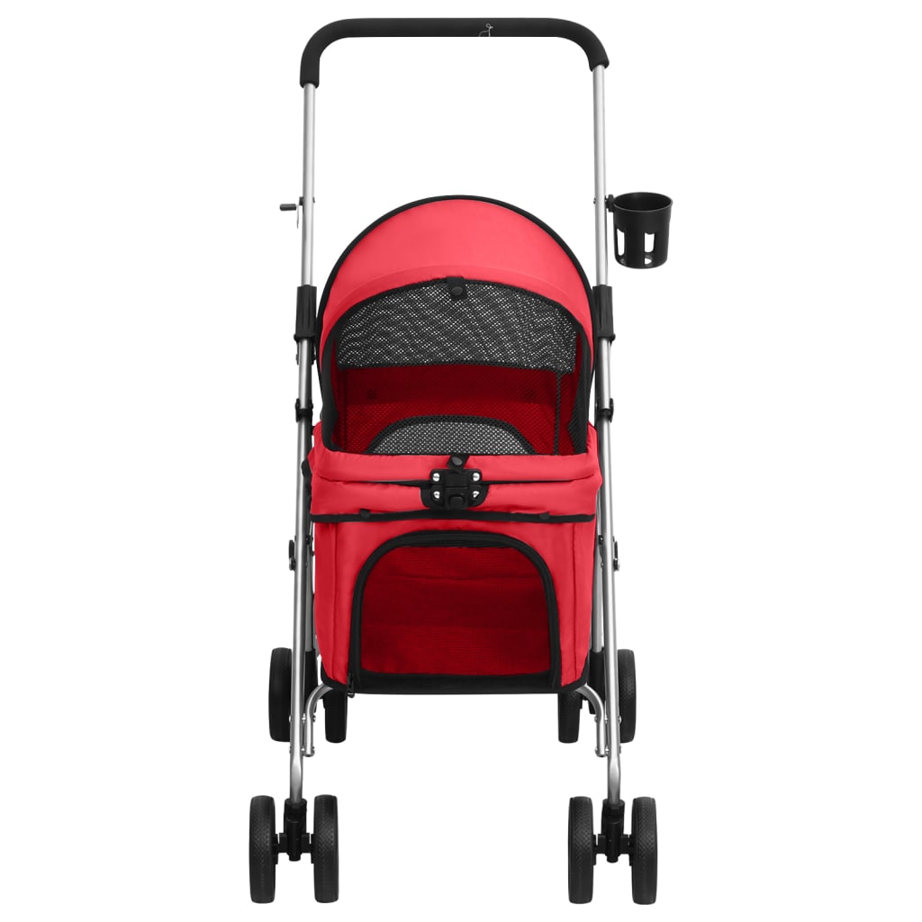 Passeggino per Cani Pieghevole Rosso 76x50x100cm Tessuto Oxford - homemem39