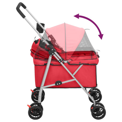 Passeggino per Cani Pieghevole Rosso 76x50x100cm Tessuto Oxford - homemem39