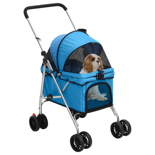 Passeggino per Cani Pieghevole Blu 76x50x100cm Tessuto Oxford - homemem39