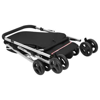 Passeggino per Cani Pieghevole Nero 100x49x96cm Tessuto di Lino - homemem39