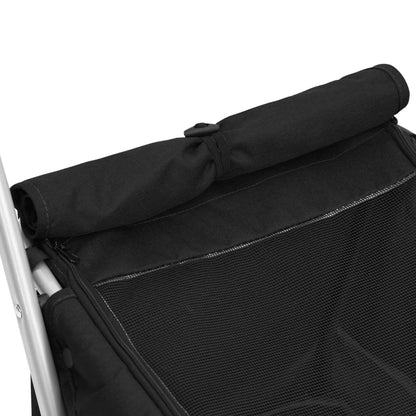 Passeggino per Cani Pieghevole Nero 100x49x96cm Tessuto di Lino - homemem39