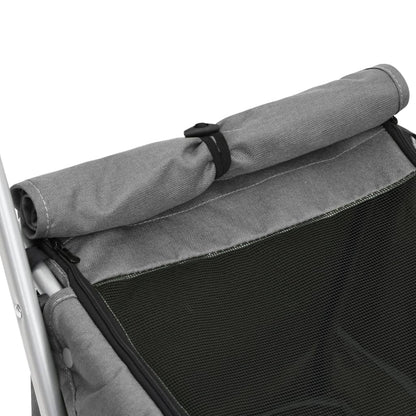 Passeggino Cani Pieghevole Grigio 100x49x96cm Tessuto di Lino - homemem39