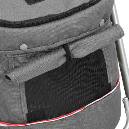 Passeggino Cani Pieghevole Grigio 100x49x96cm Tessuto di Lino - homemem39