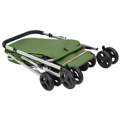 Passeggino Cani Pieghevole Verde 100x49x96cm Tessuto di Lino - homemem39