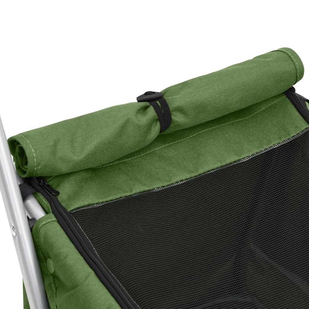 Passeggino Cani Pieghevole Verde 100x49x96cm Tessuto di Lino - homemem39