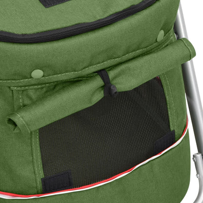 Passeggino Cani Pieghevole Verde 100x49x96cm Tessuto di Lino - homemem39
