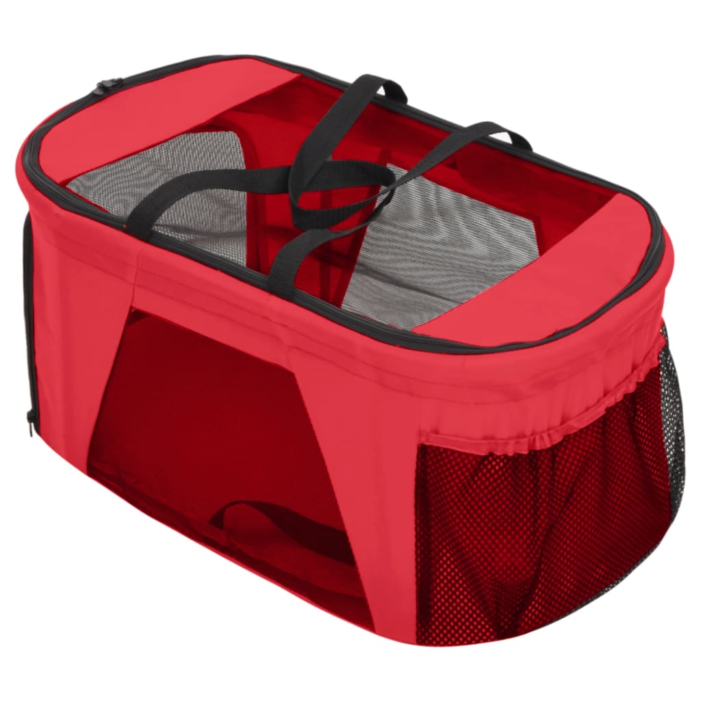 Passeggino Cani Pieghevole 2 Livelli Rosso 83x48x97cm Tessuto - homemem39