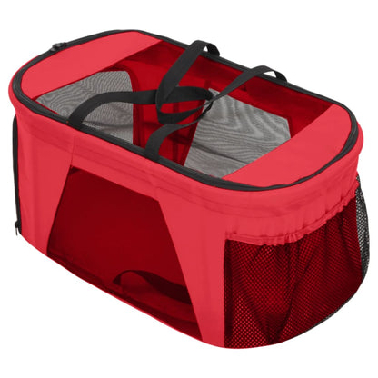 Passeggino Cani Pieghevole 2 Livelli Rosso 83x48x97cm Tessuto - homemem39