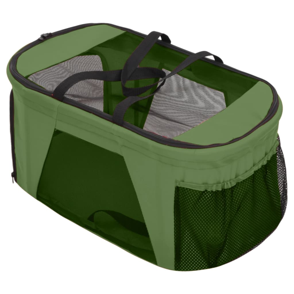 Passeggino Cani Pieghevole 2 Livelli Verde 83x48x97cm Tessuto - homemem39