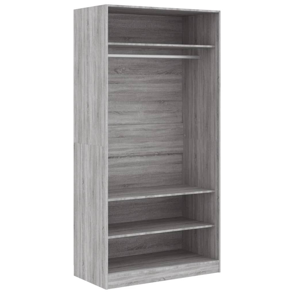 Armadio Grigio Sonoma 100x50x200 cm in Legno Multistrato - homemem39