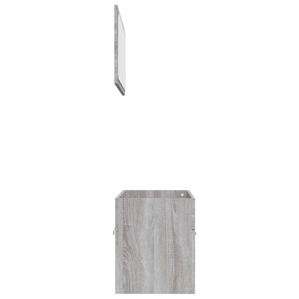 Set Mobili da Bagno 2 pz Grigio Sonoma in Legno Multistrato | homemem39