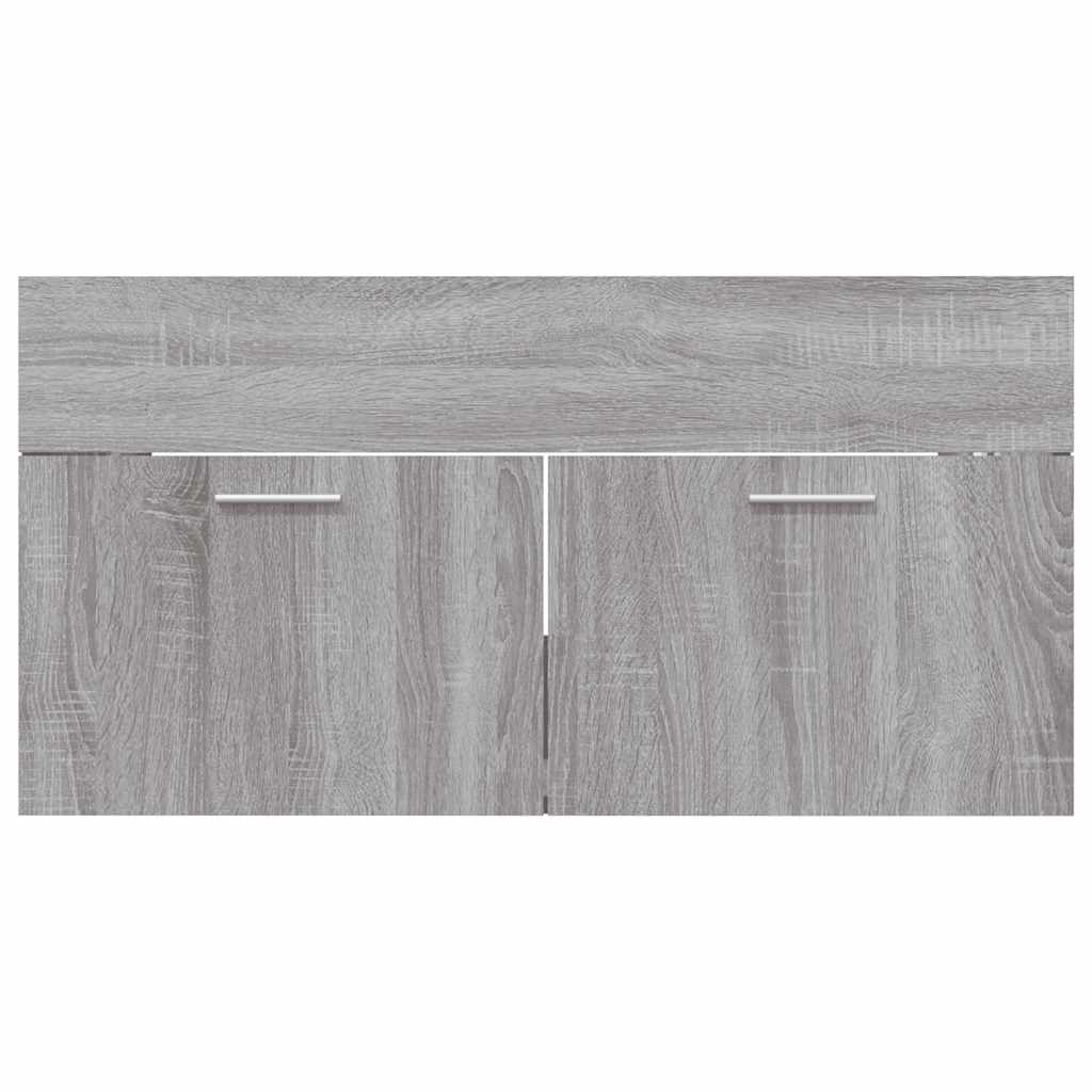 Set Mobili da Bagno 2 pz Grigio Sonoma in Legno Multistrato | homemem39