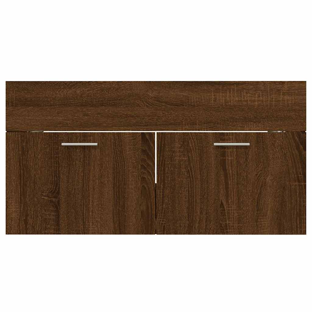 Set Mobili da Bagno 2 pz Rovere Marrone in Legno Multistrato | homemem39