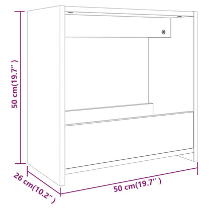 Tavolino Rovere Marrone 50x26x50 cm in Legno Multistrato - homemem39