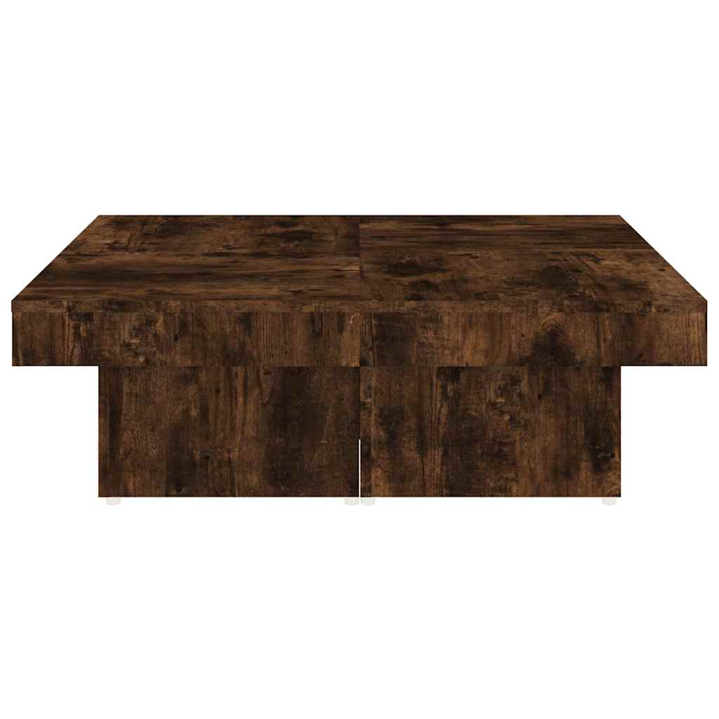 Tavolino da Salotto Rovere Fumo 90x90x28 cm Legno Multistrato | homemem39