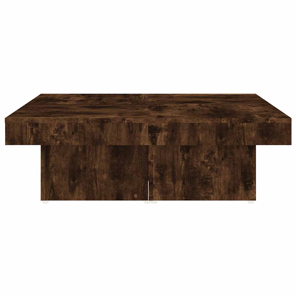Tavolino da Salotto Rovere Fumo 90x90x28 cm Legno Multistrato | homemem39