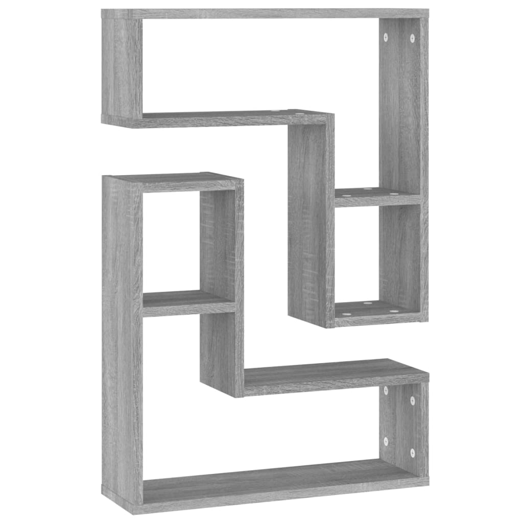 Mensole a Parete 2pz Grigio Sonoma 50x15x50cm Legno Multistrato | homemem39