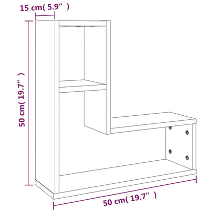 Mensole a Parete 2pz Grigio Sonoma 50x15x50cm Legno Multistrato | homemem39