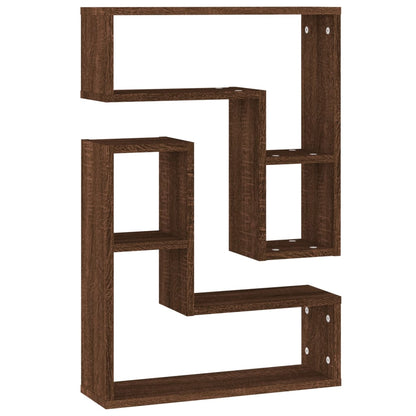 Mensole Parete 2pz Rovere Marrone 50x15x50 cm Legno Multistrato | homemem39