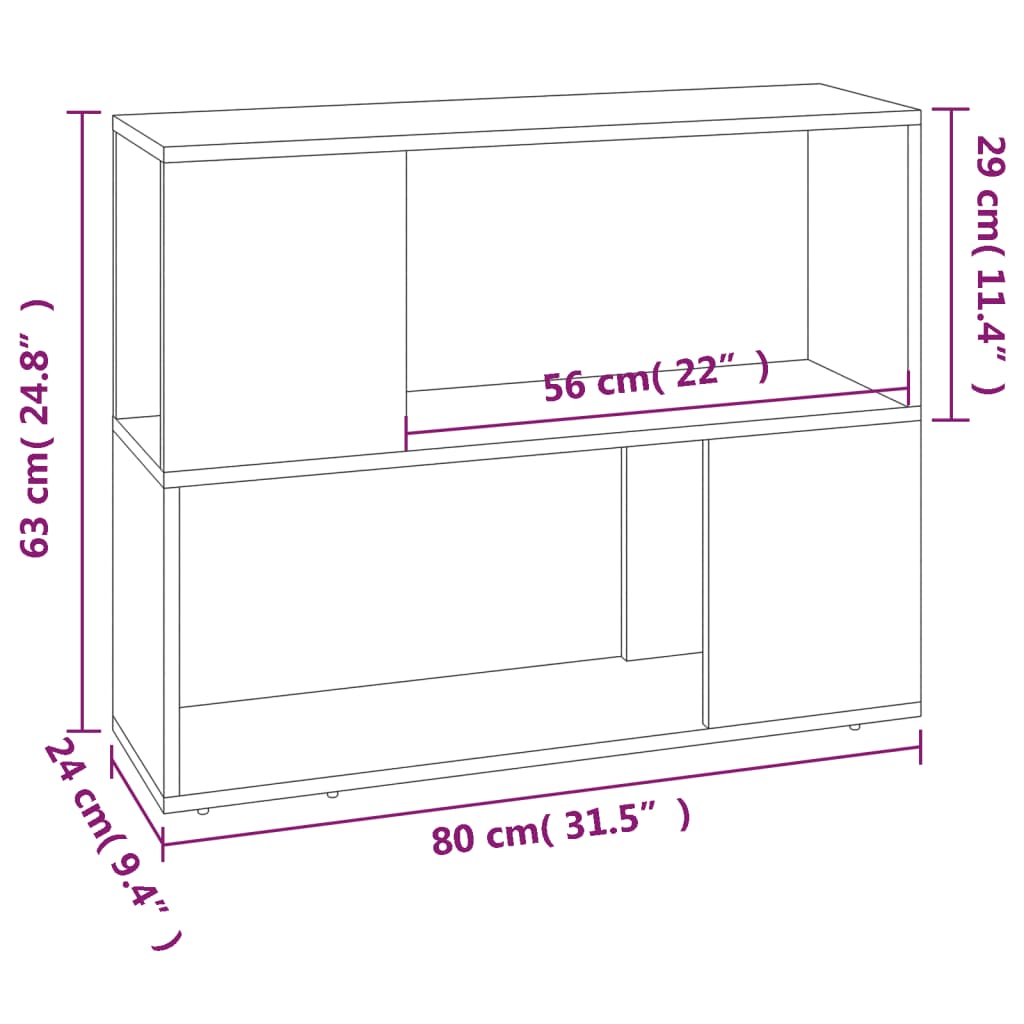 Libreria/Divisorio Grigio Sonoma 80x24x63 cm | homemem39