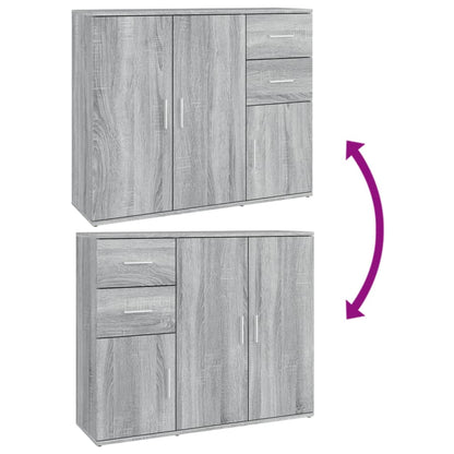 Credenza Grigio Sonoma 91x29,5x75 cm in Legno Multistrato - homemem39
