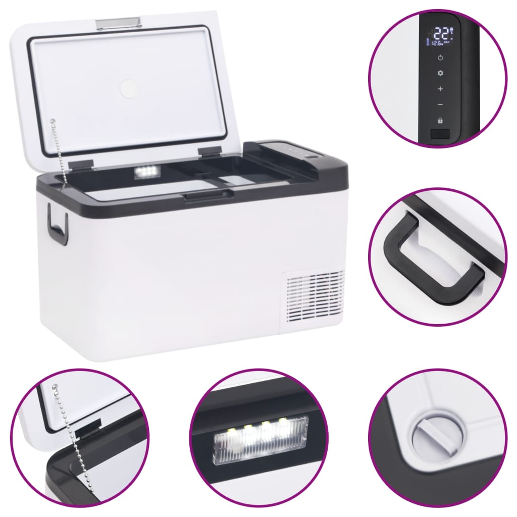 Borsa Frigo con Manico e Adattatore Nera e Bianca 18 L PP e PE | homemem39