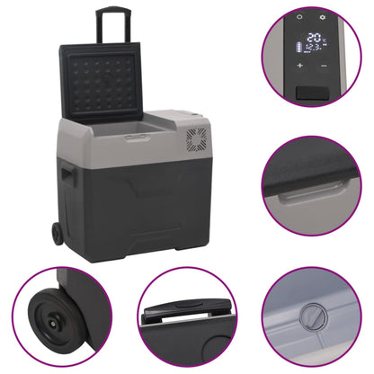 Borsa Frigo con Ruote Adattatore Nera Grigia 30 L Polipropilene | homemem39