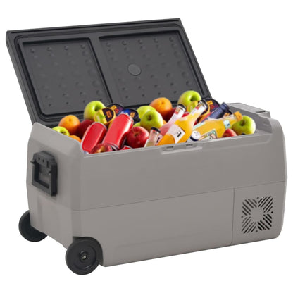 Borsa Frigo con Ruote e Adattatore Nera e Grigia 36 L PP e PE | homemem39