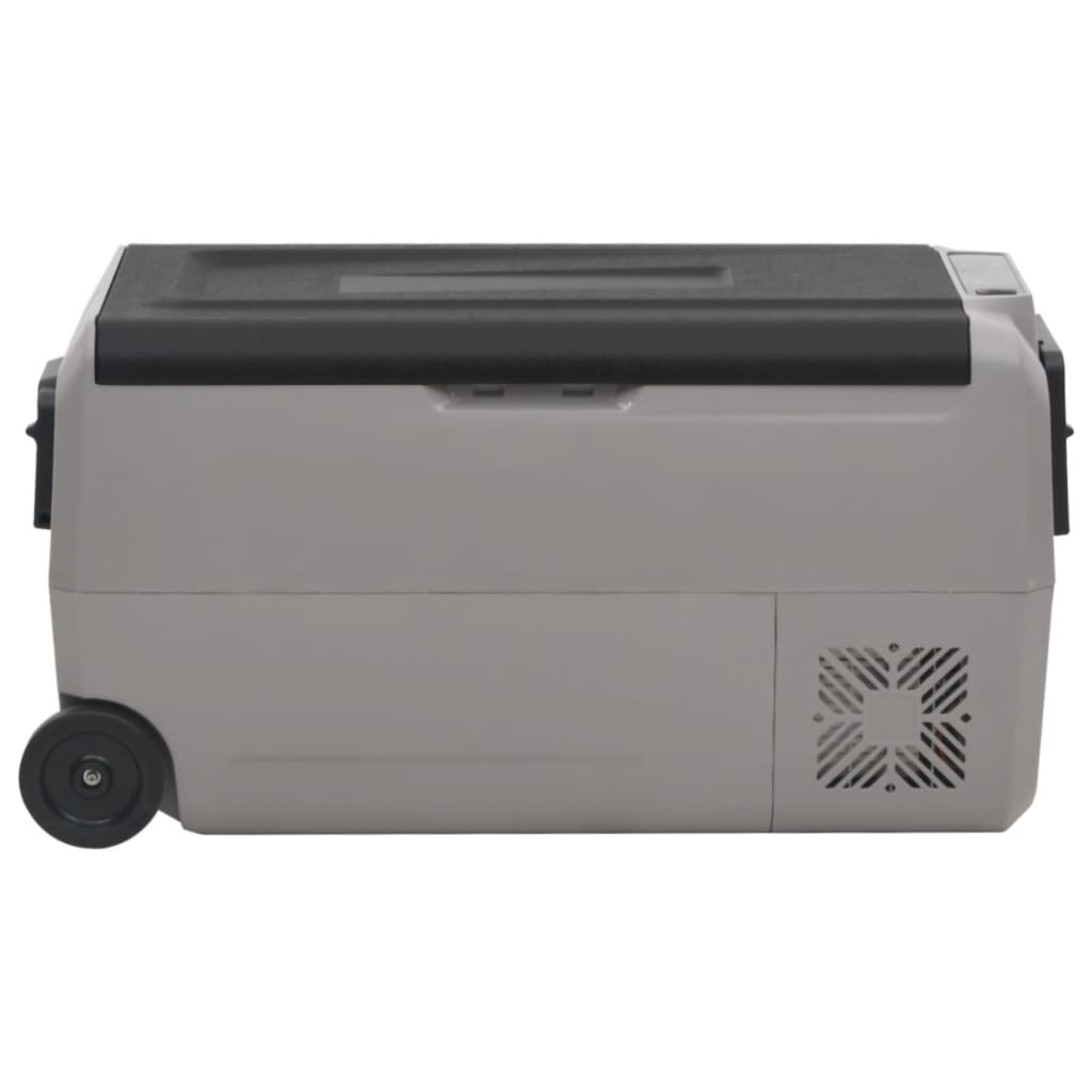 Borsa Frigo con Ruote e Adattatore Nera e Grigia 50 L PP e PE | homemem39