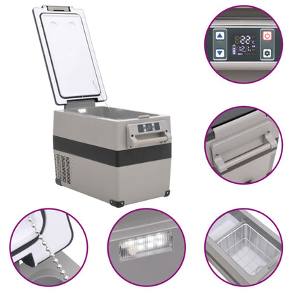 Borsa Frigo con Manico e Adattatore Nera e Grigia 55 L PP e PE | homemem39