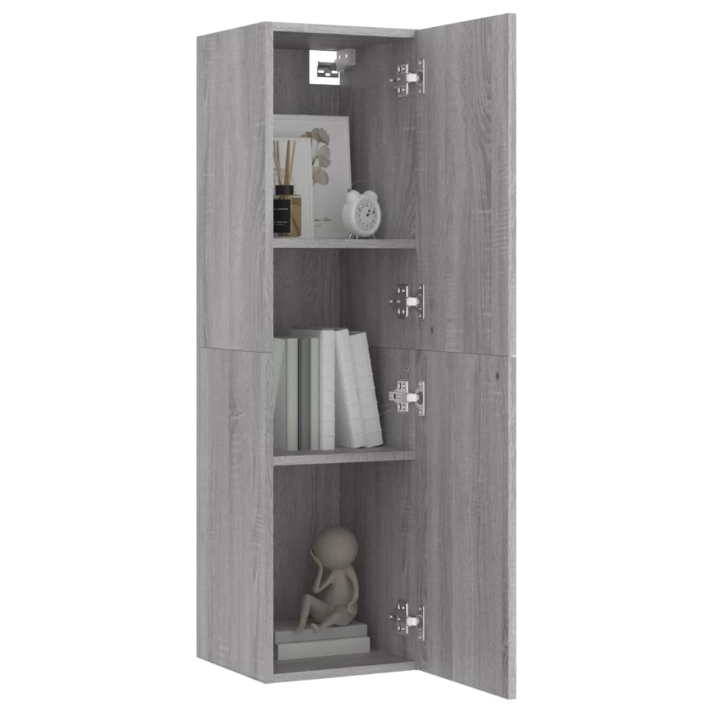 Mobili Porta TV a Parete 2 pz Grigio Sonoma 30,5x30x110 cm - homemem39