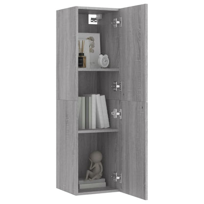 Mobili Porta TV a Parete 2 pz Grigio Sonoma 30,5x30x110 cm - homemem39