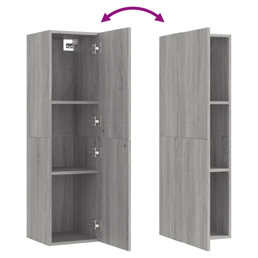 Mobili Porta TV a Parete 2 pz Grigio Sonoma 30,5x30x110 cm - homemem39