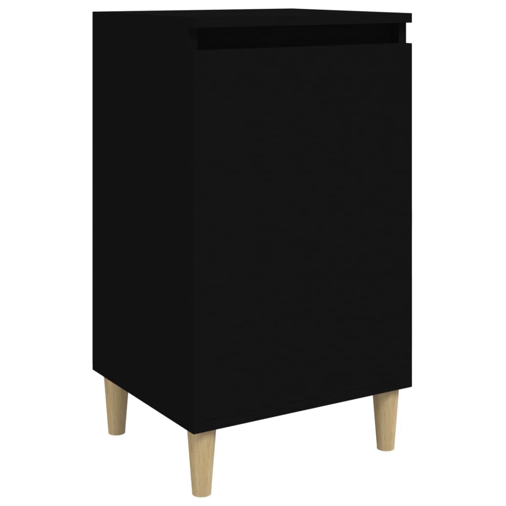 Comodino Nero 40x35x70 cm in Legno Multistrato - homemem39