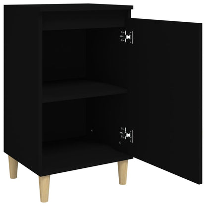 Comodino Nero 40x35x70 cm in Legno Multistrato - homemem39