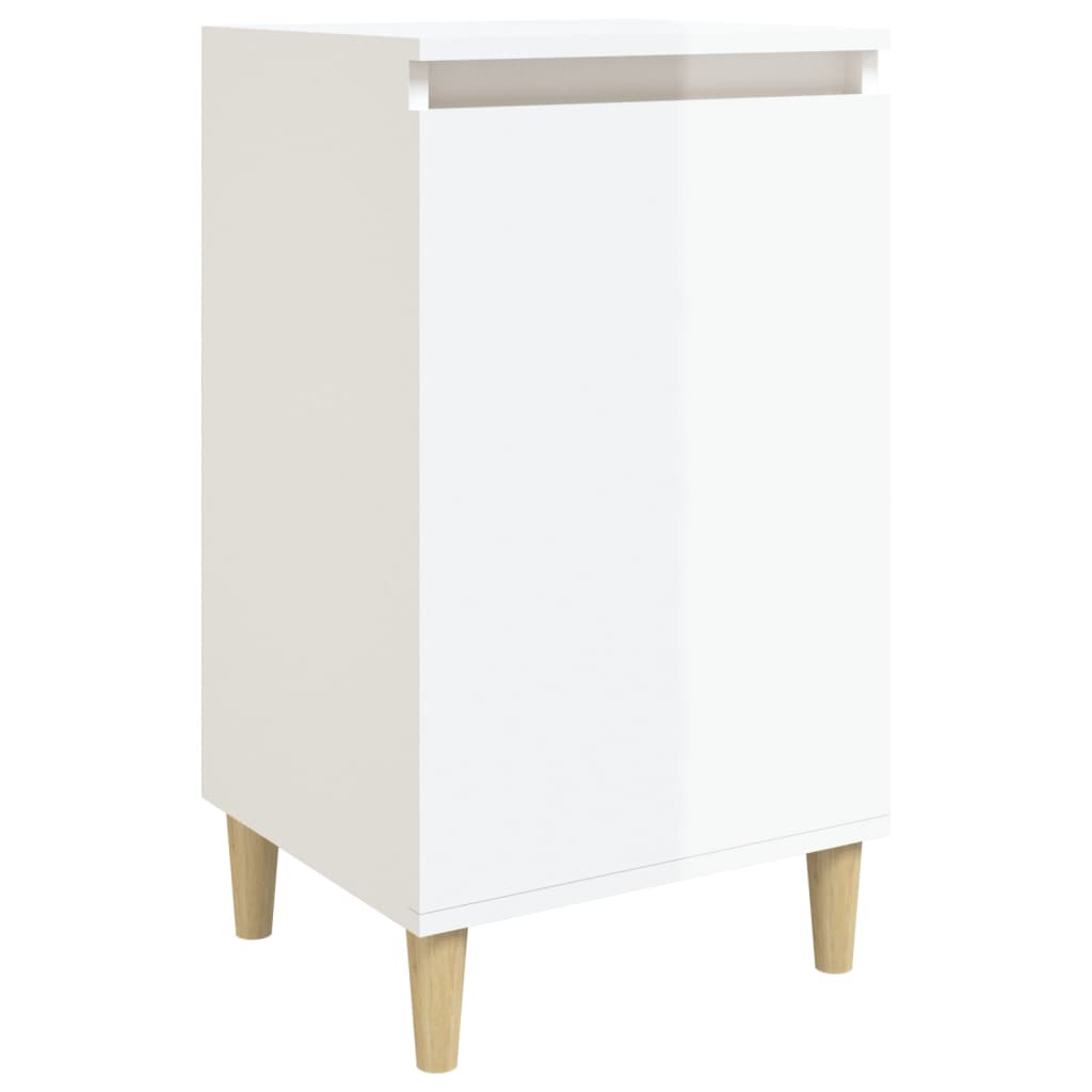 Comodino Bianco Lucido 40x35x70 cm in Legno Multistrato - homemem39