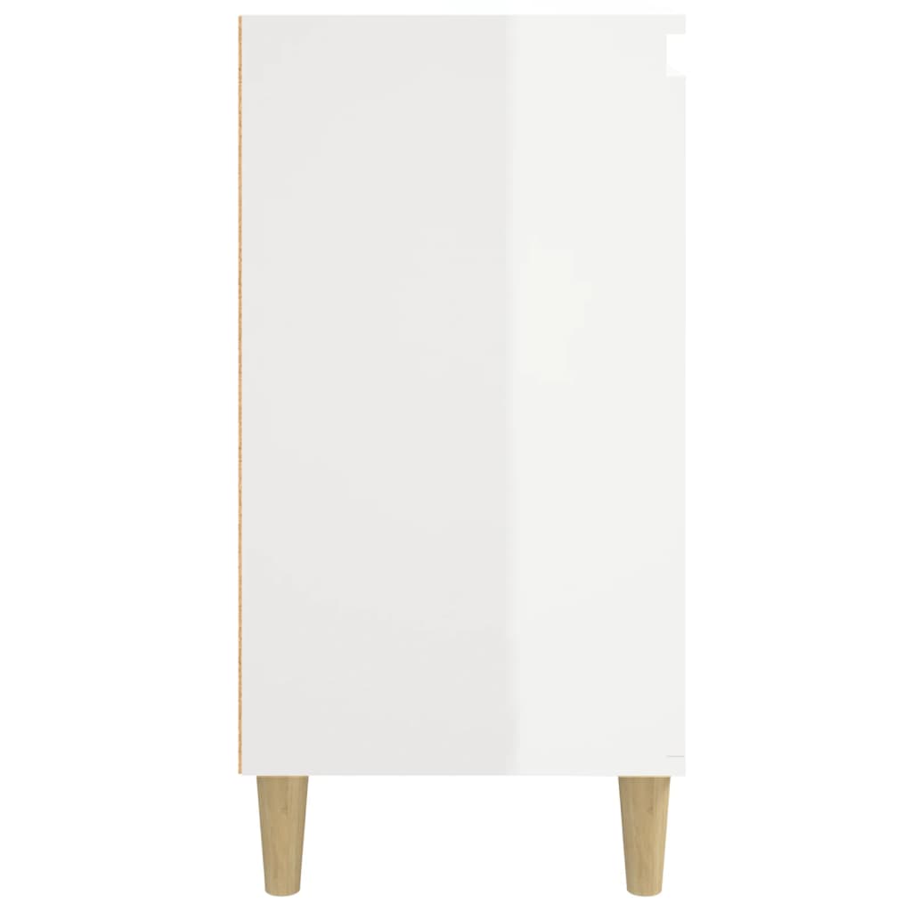 Comodini 2 pz Bianco Lucido 40x35x70 cm in Legno Multistrato - homemem39