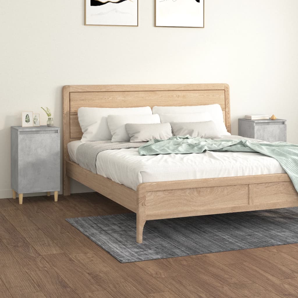 Comodini 2 pz Grigio Cemento 40x35x70 cm in Legno Multistrato - homemem39