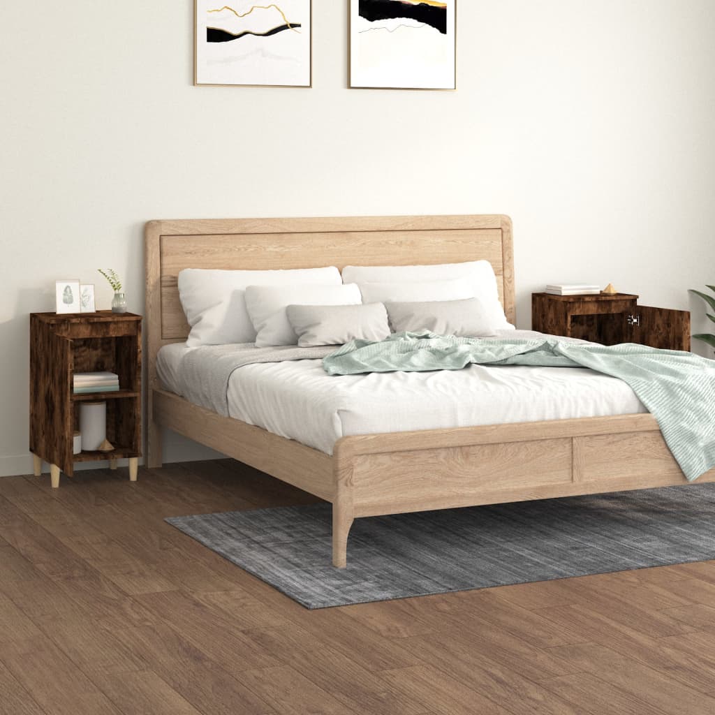 Comodini 2 pz Rovere Fumo 40x35x70 cm in Legno Multistrato - homemem39