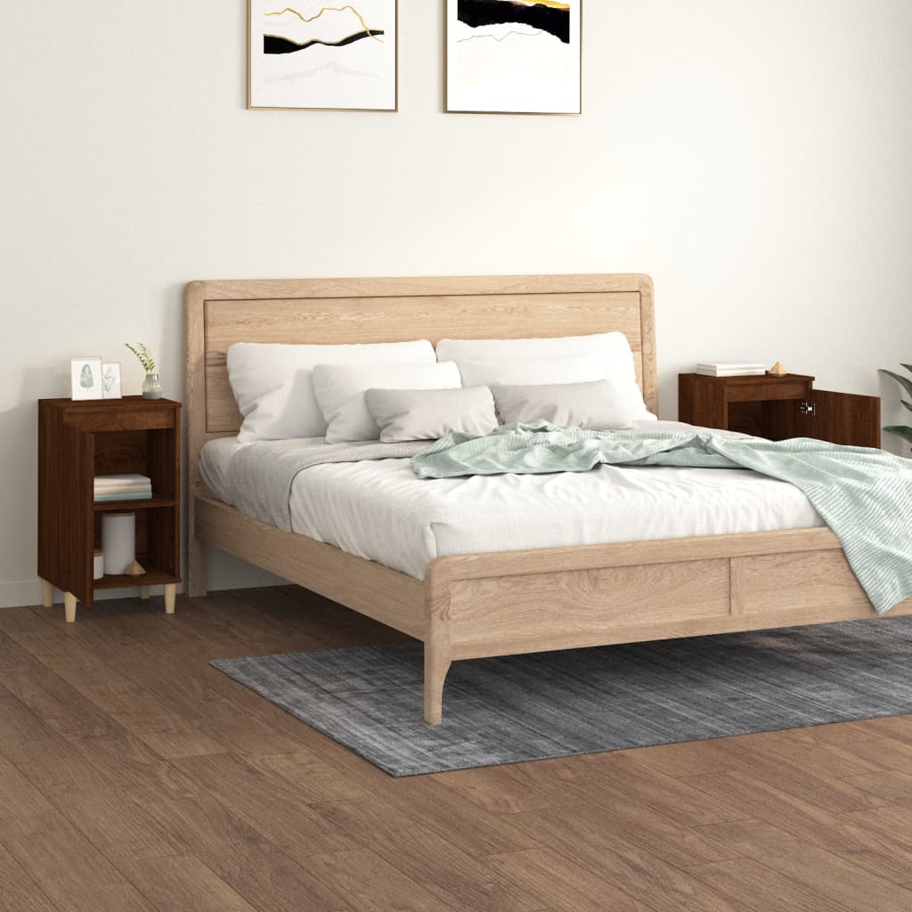 Comodini 2 pz Rovere Marrone 40x35x70 cm in Legno Multistrato - homemem39