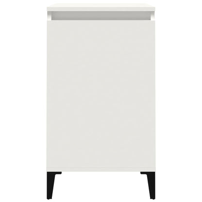 Comodino Bianco 40x35x70 cm in Legno Multistrato