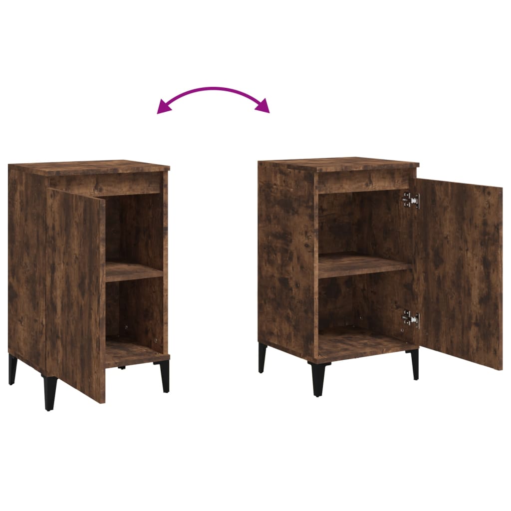Comodino Rovere Fumo 40x35x70 cm Legno Multistrato - homemem39