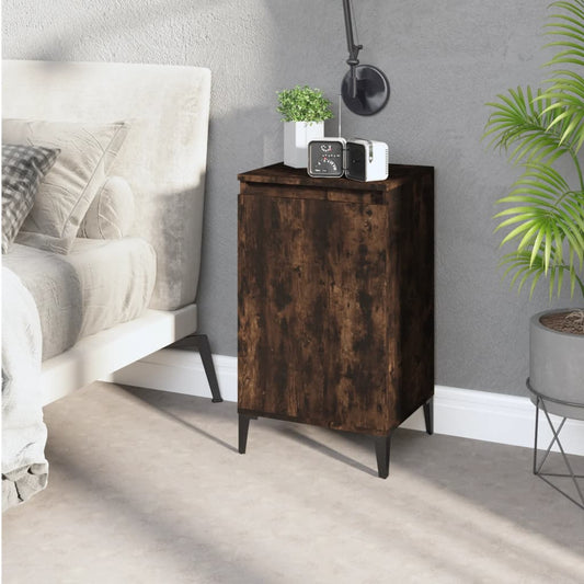Comodino Rovere Fumo 40x35x70 cm Legno Multistrato - homemem39