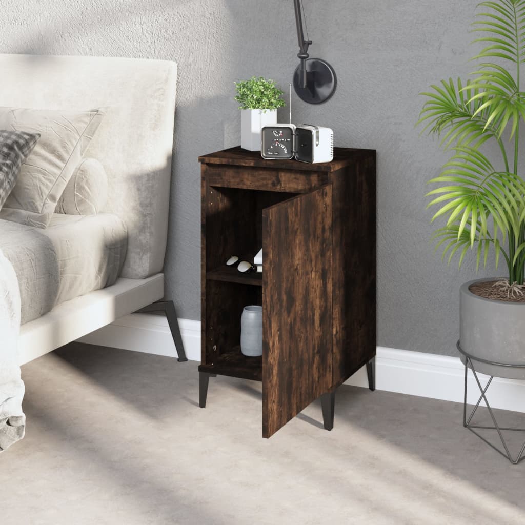 Comodini 2 pz Rovere Fumo 40x35x70 cm in Legno Multistrato - homemem39