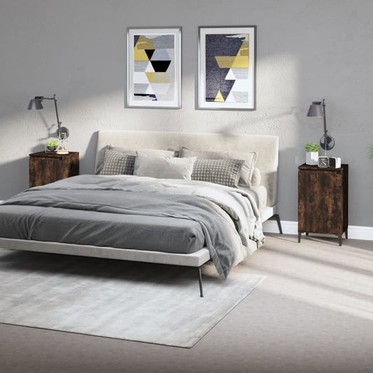 Comodini 2 pz Rovere Fumo 40x35x70 cm in Legno Multistrato - homemem39