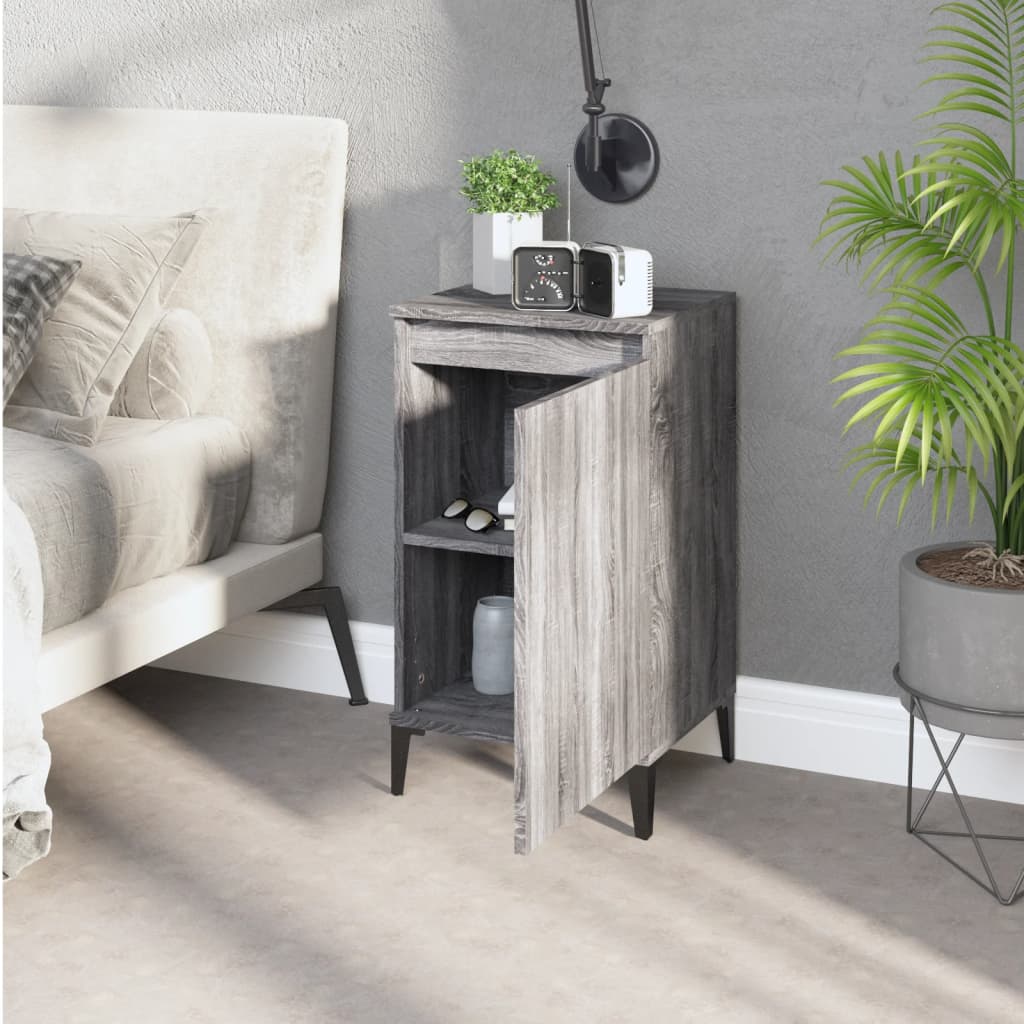 Comodino Grigio Sonoma 40x35x70 cm in Legno Multistrato - homemem39