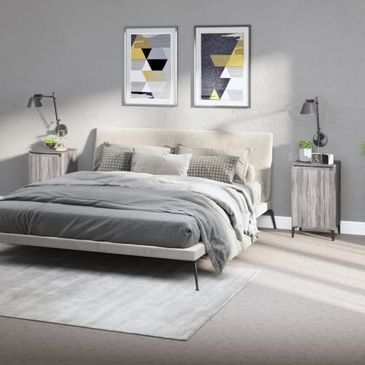 Comodini 2 pz Grigio Sonoma 40x35x70 cm in Legno Multistrato - homemem39