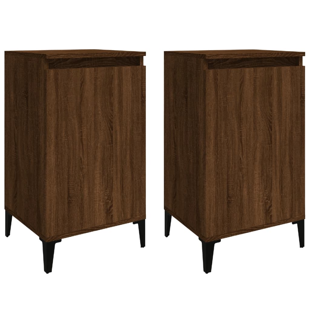 Comodini 2 pz Rovere Marrone 40x35x70 cm in Legno Multistrato - homemem39