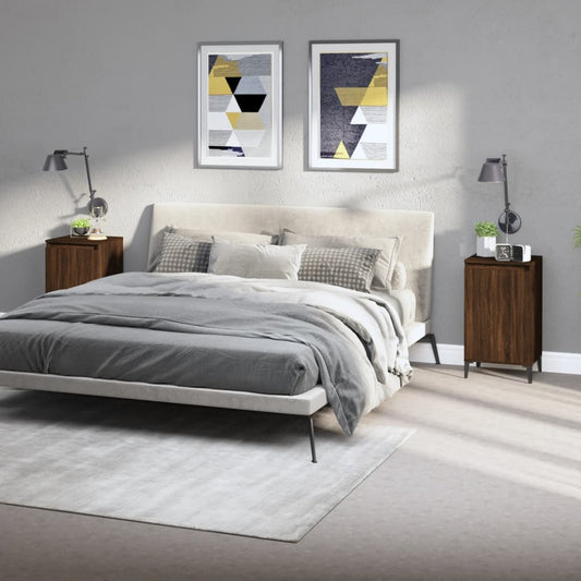 Comodini 2 pz Rovere Marrone 40x35x70 cm in Legno Multistrato - homemem39